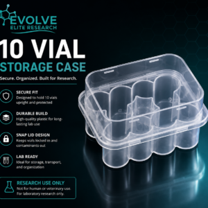10-vial laboratory storage case for standard 3 mL research vials